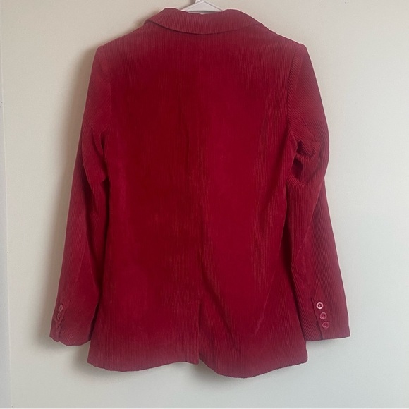 Lost + Wander Corduroy Blazer Red Jacket Small Christmas Holiday Casual - Picture 9 of 12